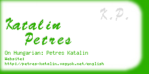 katalin petres business card